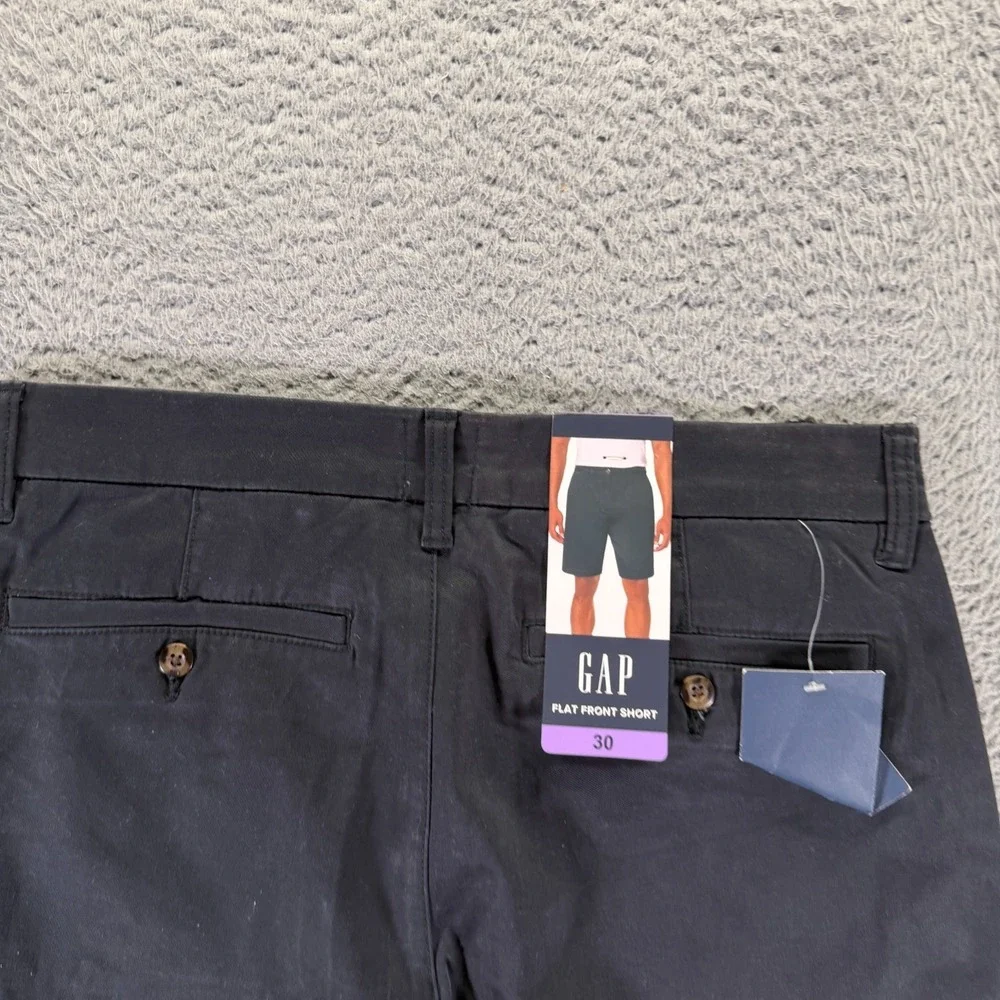 Gap Shorts Men 30 Black Cotton Chino Preppy Travel Workwear Summer Beach Stretch